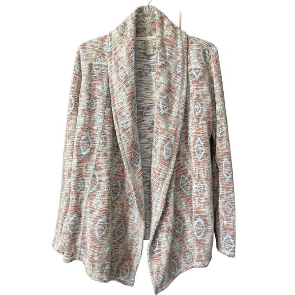 LUCKY BRAND Open Jacket Sweater Cardigan Medium Multicolor Southwestern Boho EUC - Picture 15 of 15